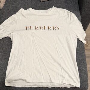 Burberry White Tee with Logo